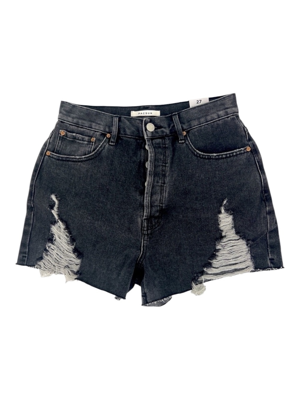PacSun, Ultra high-rise, distressed, vintage shorts, dark grey Shorts SZ 27